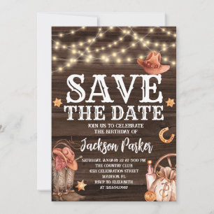 Convites Western Save the Date Birthday Country Birthday