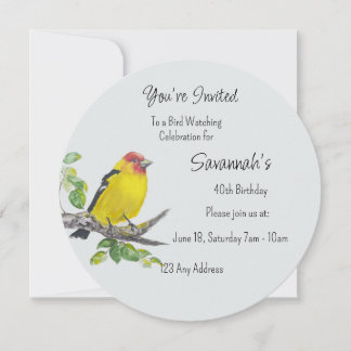Convites Western Tanager Bird Birdwatcher Birthday