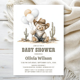 Convites Western Teddy Bear Baby Shower Invitation