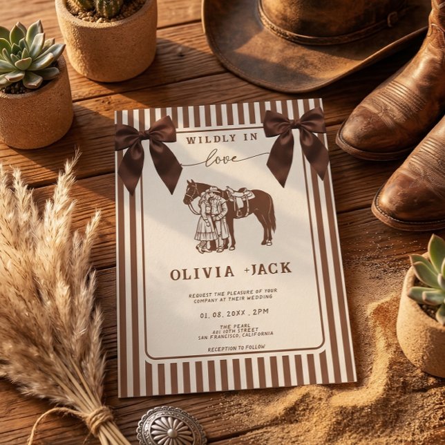 Convites Western Wildly in love Hand Drawn Wedding (Criador carregado)