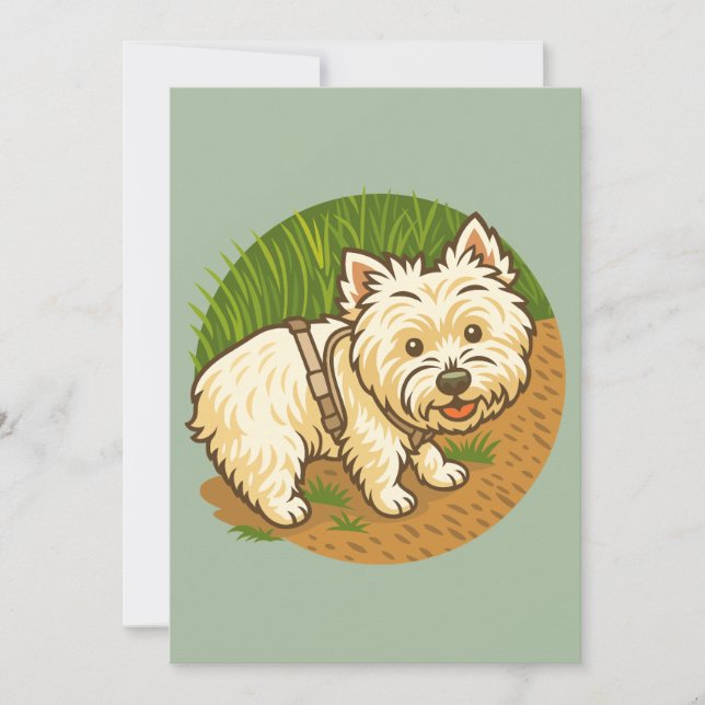 Convites Westie feliz na Trilha da Natureza (Frente)