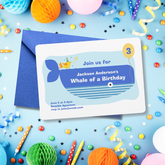 Convites Whale of a Birthday Party (Criador carregado)