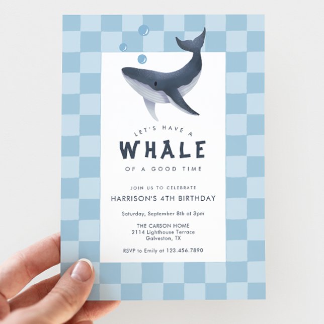 Convites Whale Under The Sea Modern Ocean Birthday Party (Criador carregado)