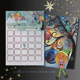 Convites What the Elf winter Baby Shower Bingo Game Card