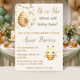 Convites What Will Baby Bee Honey Bee Gender Reveal