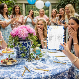 Convites What Would She Choose? Blue Bridal Shower game