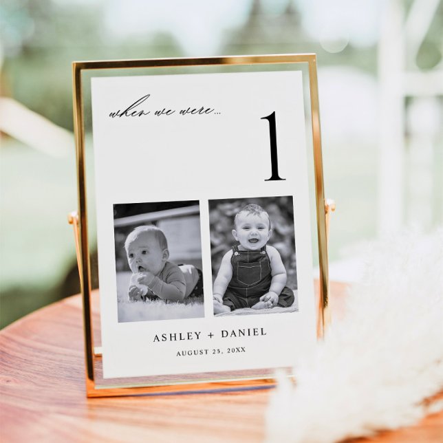Convites When We Were Age Photo Table Number (Criador carregado)