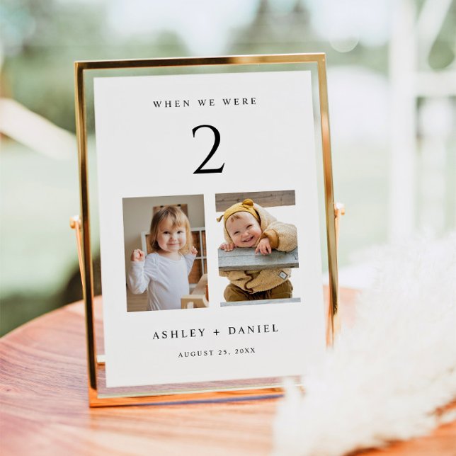 Convites When We Were Age Table Number with Photos (Criador carregado)