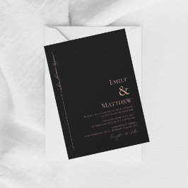 Convites Where Forever Begins Black Wedding Invitation
