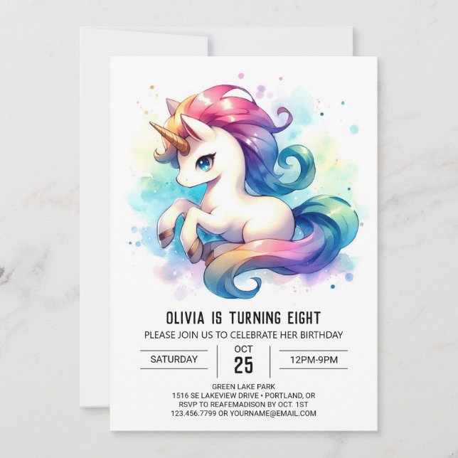 Convites Whimsable Editable Horse Birthday (Frente)
