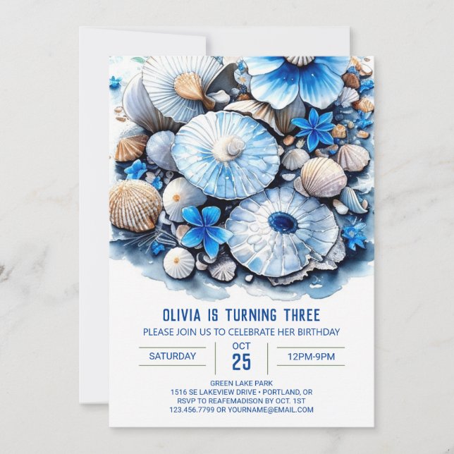 Convites Whimscolor Watercolor Boy Birthday (Frente)