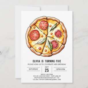 Convites Whimsic Boho Pizza Birthday