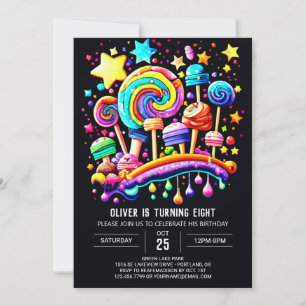 Convites Whimsic Candyland Birthday