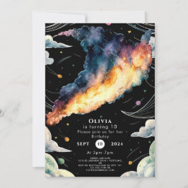 Convites Whimsic Cosmic Space Aniversário