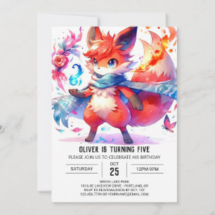 Convites Whimsic Fox Birthday