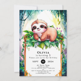 Convites Whimsic Kids Sloth Birth