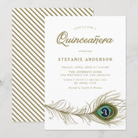 Whimsic Peacock Feather Quinceañera