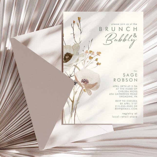 Convites Whimsic Wildflower | Ivory Brunch e Bubble (Criador carregado)