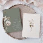 Convites Whimsic Wildflower | Sage Green Wedding<br><div class="desc">Este Flor Selvagem Branca | O convite para o casamento do Sage Green é perfeito para o seu simples e elegante casamento do Boho. As flores silvestres de aquarela minimalistas ajudarão a dar vida à sua visão! O design de bonito flores brancas e douradas, com toques de púrpura e amarela,...</div>