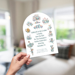 Convites Whimsical 12 dias de canção de Natal Salvar a data