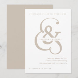 Convites Whimsical Ampersand | Casamento branco e bege