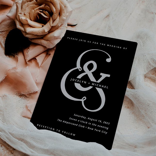 Convites Whimsical Ampersand | Casamento Negro Moody (Criador carregado)