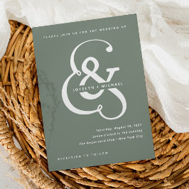 Convites Whimsical Ampersand | Sage Green Wedding