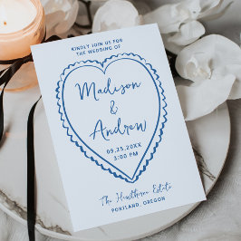 Convites Whimsical Blue Heart Wedding