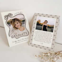 Convites Whimsical Bow Frame Future Plans Graduation