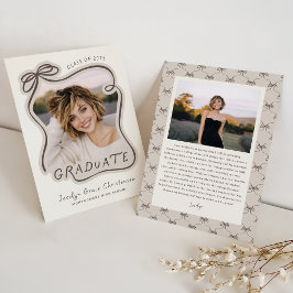 Convites Whimsical Bow Frame Future Plans Graduation