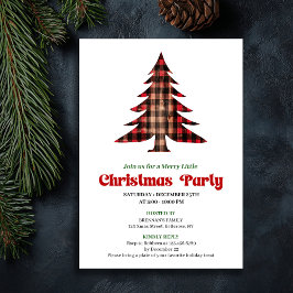 Convites Whimsical Buffalo Check Holiday Party Invitation