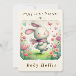 Convites Whimsical Bunny Baby Shower Invitation Soft Floral