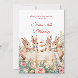 Convites Whimsical Bunny Garden Tea Party Birthday
