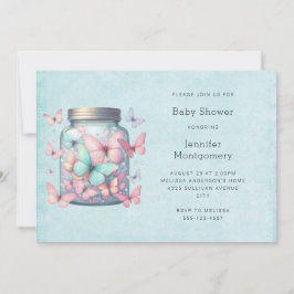 Convites Whimsical Butterflies in a Jar Baby Shower