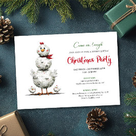 Convites Whimsical Cartoon Chickens Holiday Party Invites
