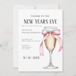 Convites Whimsical Champagne New Year's Eve Party Invitat