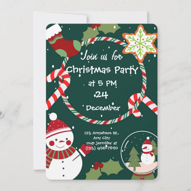 Convites Whimsical Christmas Party Invitation  (Frente)