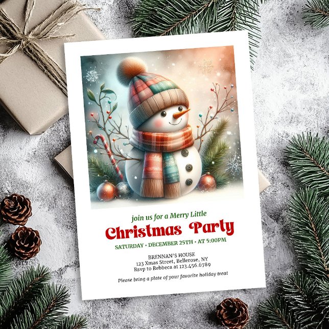 Convites Whimsical Christmas snowman invitation editable  (Whimsical Christmas snowman invitation editable holiday joy

)
