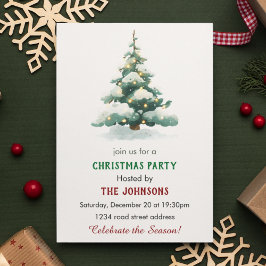 Convites Whimsical Christmas Tree Dinner Party Invitation