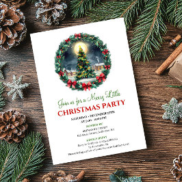 Convites Whimsical Cozy Winter Scene Christmas Invitation