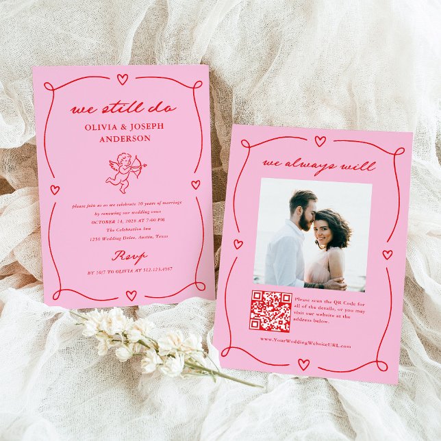Convites Whimsical Cupid | We Still Do Wedding Vow Renewal (Criador carregado)
