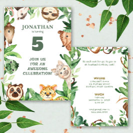 Convites Whimsical Custom Animal Jungle Birthday Invitation