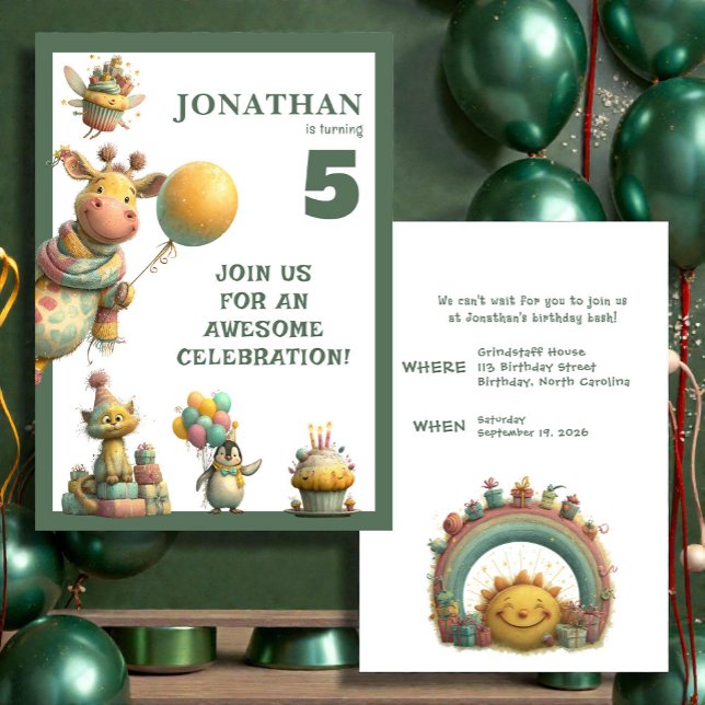 Convites Whimsical Custom Personalized Birthday Invitation (Criador carregado)
