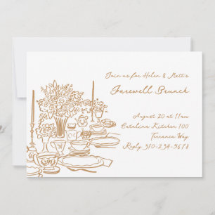 Convites Whimsical Doodle Farewell Brunch