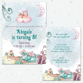 Convites Whimsical Dragon Animal Birthday Invitation