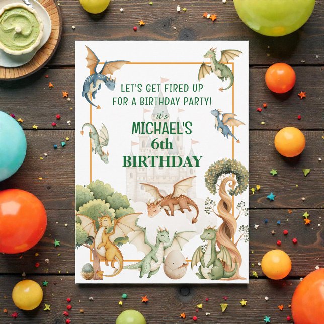 Convites Whimsical Dragon Birthday  Invitation (Criador carregado)