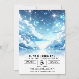 Convites Whimsical Editable Celestial Digital Birthday