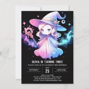 Convites Whimsical Elegant Wizard Birthday