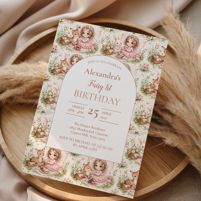 Convites Whimsical Fairy First Birthday (Criador carregado)