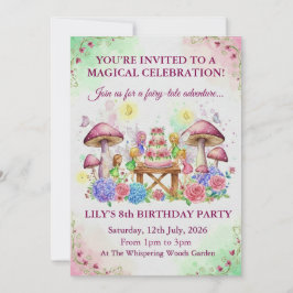 Convites Whimsical Fairy Tale Birthday Card Invitation